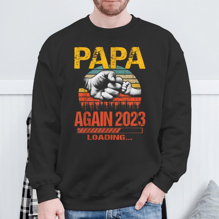 Papa Again Est 2023 Loading Future New Father's Day Sweatshirt Gifts for Old Men