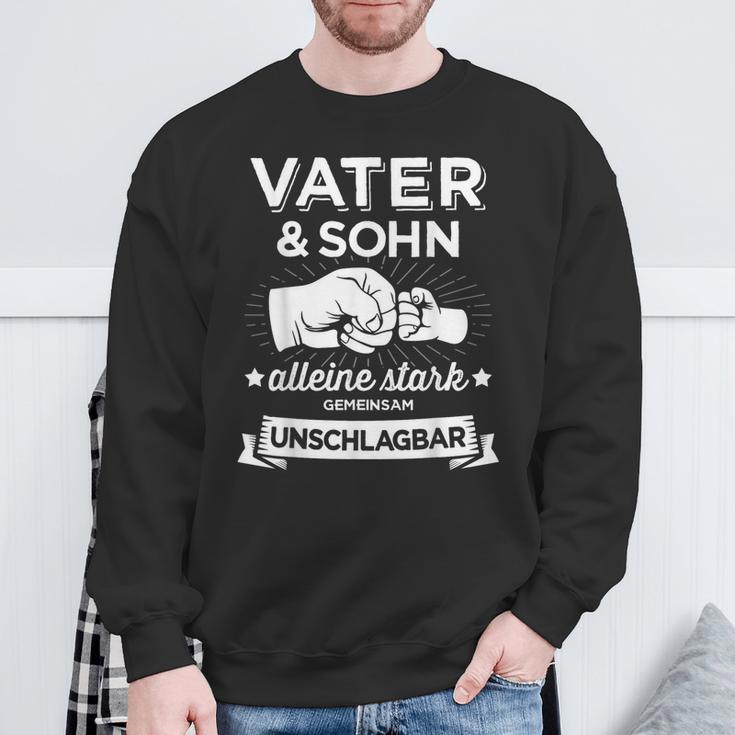 Papa & Sohn Stark Unschlagbar Fürateratertag Birthday Sweatshirt Geschenke für alte Männer