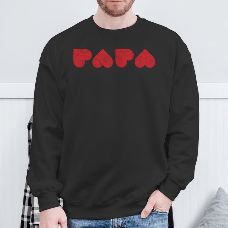 Papa Aus Herzen Idea For Dad Superdad Bonus Dad Sweatshirt Geschenke für alte Männer