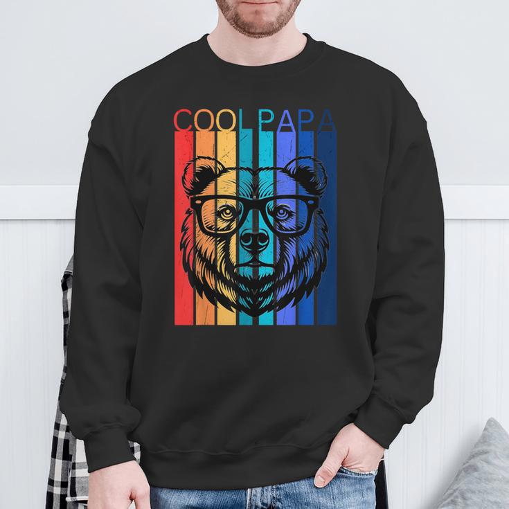 Papa Papa Bär Ehemannater Familieatertag Regenbogen Sweatshirt Geschenke für alte Männer