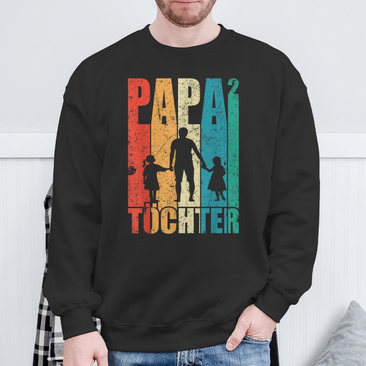 Papa Hoch 2 Dad Hoch 2 Töchter Zweifach Papa Father's Day S Sweatshirt Geschenke für alte Männer