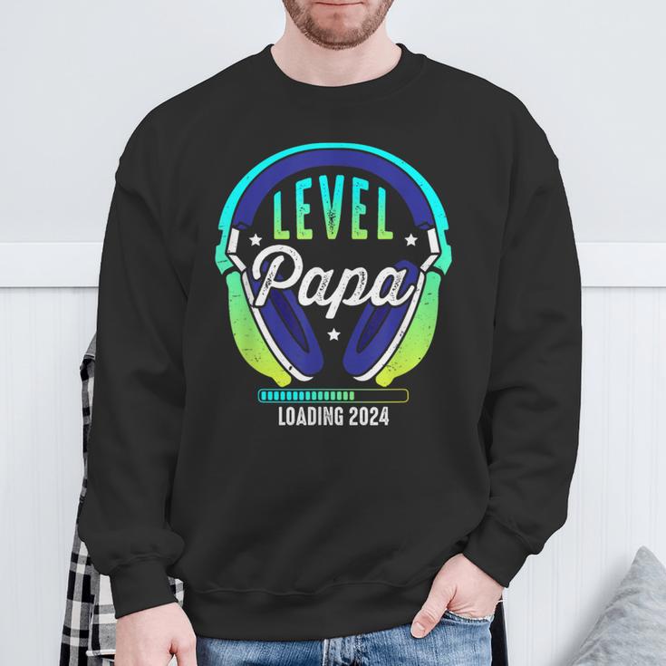 Papa Level Loading Schwangerschafterkünden Baby Party 2024 Sweatshirt Geschenke für alte Männer