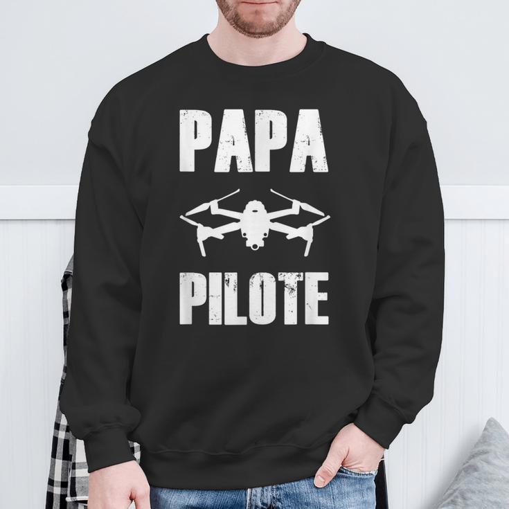 Papa Pilot Drohne Geschenk Drohnen Humor Fliegenatertag Sweatshirt Geschenke für alte Männer