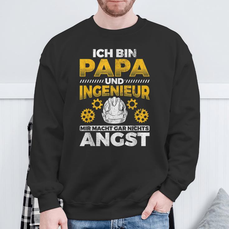 Papa Und Ingenieur Nichts Macht Angst Father Engineer Sweatshirt Geschenke für alte Männer