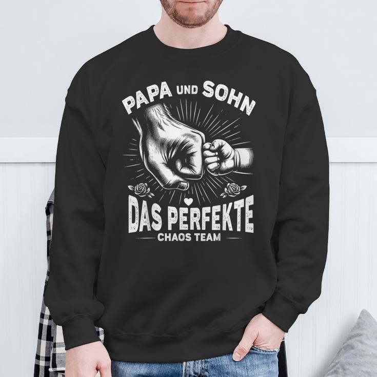 Papa Und Sohn Das Perfekte Chaos Team Father's Birthday Sweatshirt Geschenke für alte Männer