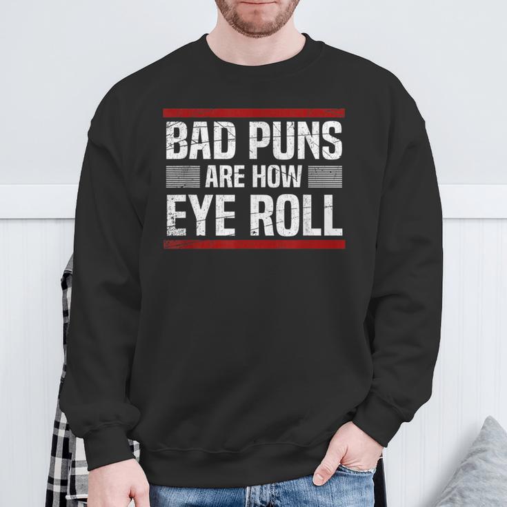 Papa Witze Sind Wie Ein Augenrolle Father Jokes Sweatshirt Geschenke für alte Männer