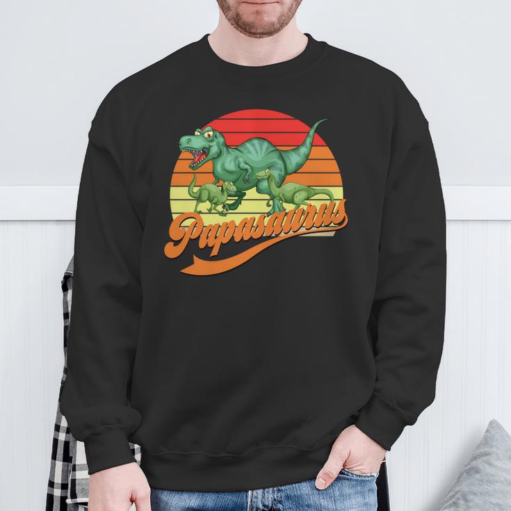 Papasaurus Lustigesater Papa Dino Sweatshirt Geschenke für alte Männer