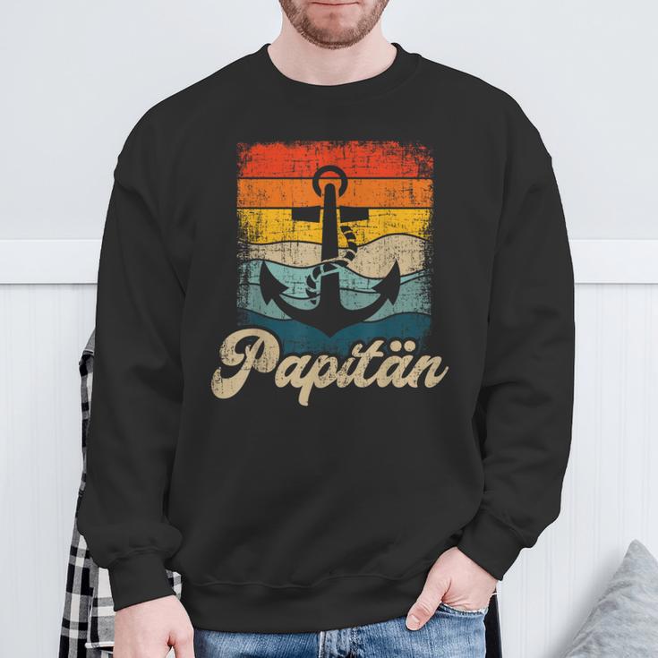 Papitän Retro Für Papa Zumatertag Geburtstag Weihnachten Sweatshirt Geschenke für alte Männer