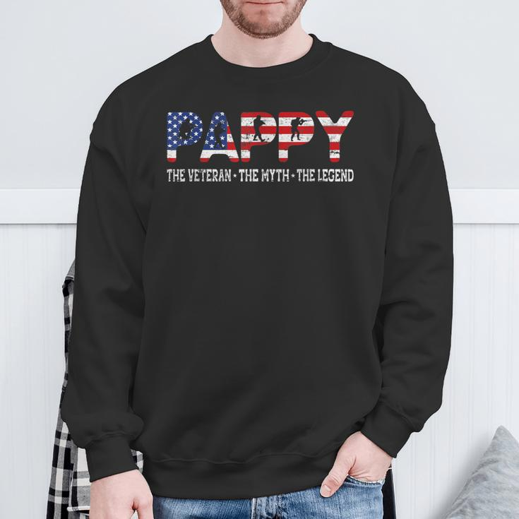 Pappy Veteran Myth Legend Outfit Cool Father's Day Sweatshirt Gifts for Old Men