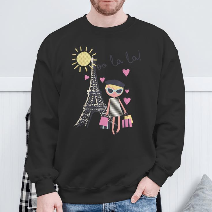 Paris France Eiffel Tower Retro Souvenir Vintage Sweatshirt Geschenke für alte Männer