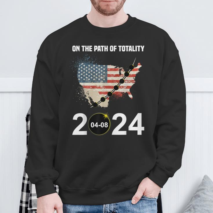Path Of Totality Eclipse 2024 Usa Total Solar Eclipse Sweatshirt Gifts for Old Men