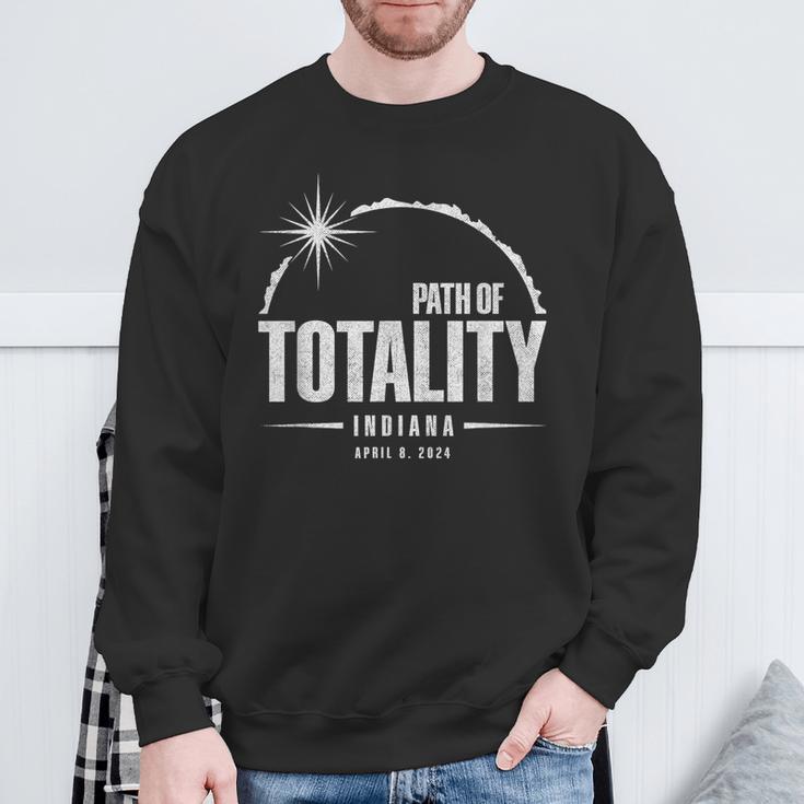 Path Of Totality Indiana 2024 April 8 2024 Eclipse Sweatshirt Gifts for Old Men