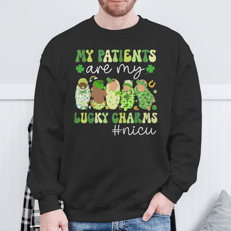 My Patients Are My Lucky Charms Nicu St Patrick's Day Sweatshirt Gifts for Old Men