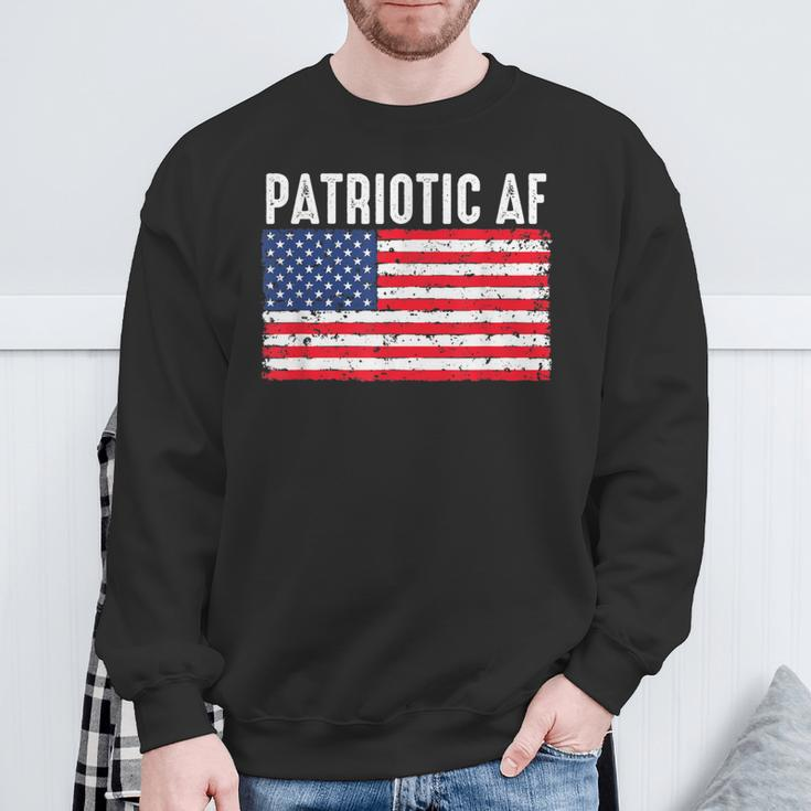 Patriotic Af American Flag Heart 4Th Of July Usa Pride Sweatshirt Gifts for Old Men