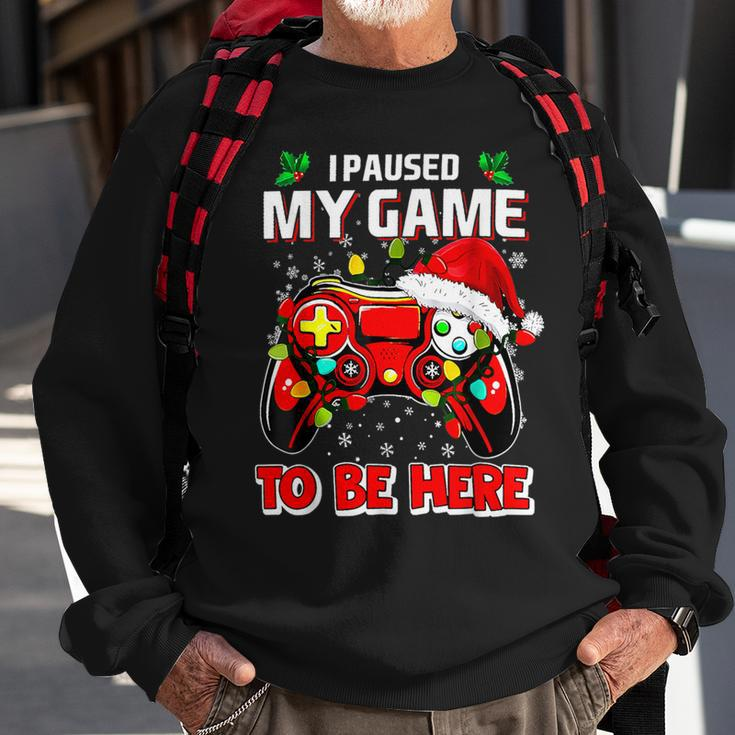 I Paused My Game To Be Here Ugly Sweater Christmas Men Sweatshirt Gifts for Old Men