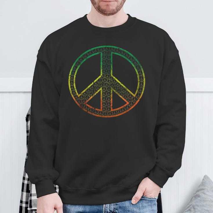 Peace Symbol Hippie Rasta Vintage Sweatshirt Geschenke für alte Männer