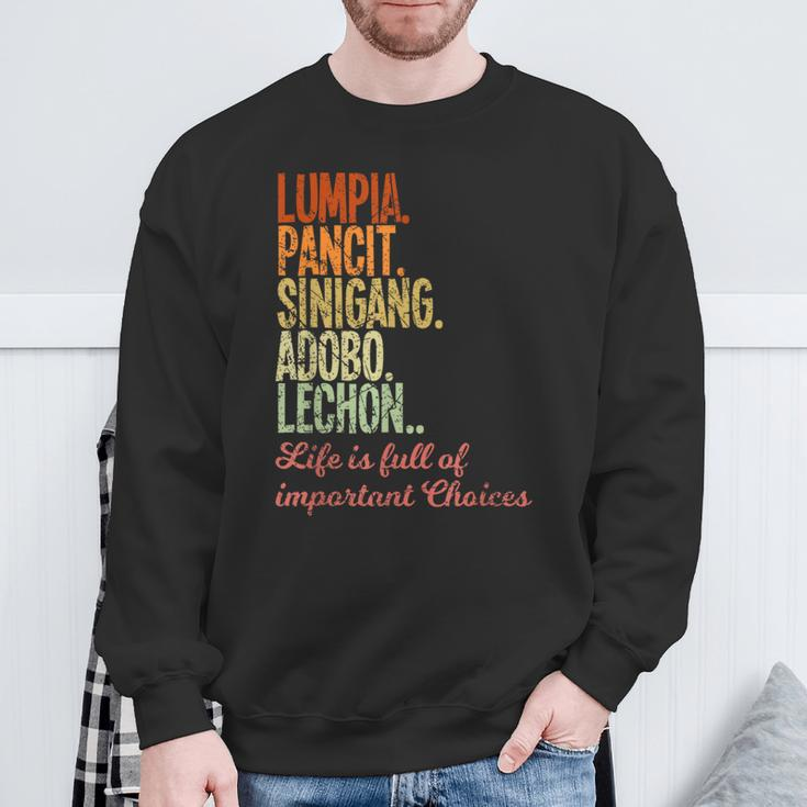 Philippines Filipino Lumpia Pancit Sinigang Adobo Lechon Sweatshirt Gifts for Old Men