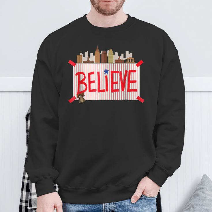 Philly Believe Ring The Bell Philadelphia Baseball Player Sweatshirt Gifts for Old Men