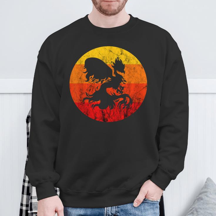 Phoenix Mythical Rebirth Fire Bird Vintage Retro Sunset Sweatshirt Gifts for Old Men