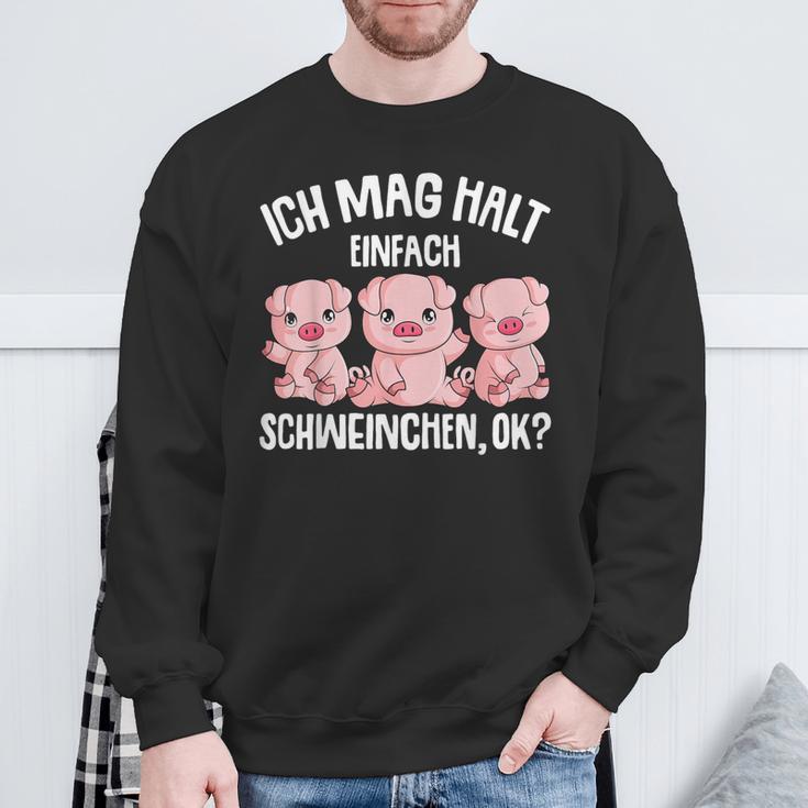 Pigs Ich Mag Halt Schweinchen Sweatshirt Geschenke für alte Männer