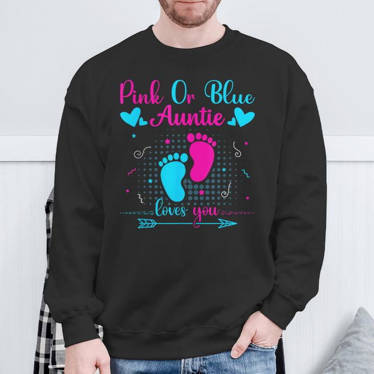 Pink Or Blue Auntie Loves You Cute Gender Reveal Party Baby Sweatshirt Gifts for Old Men