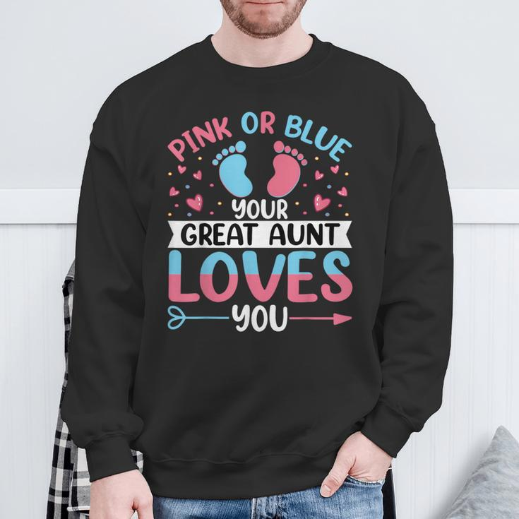 Pink Or Blue Great Auntie Loves You Gender Reveal Sweatshirt Gifts for Old Men