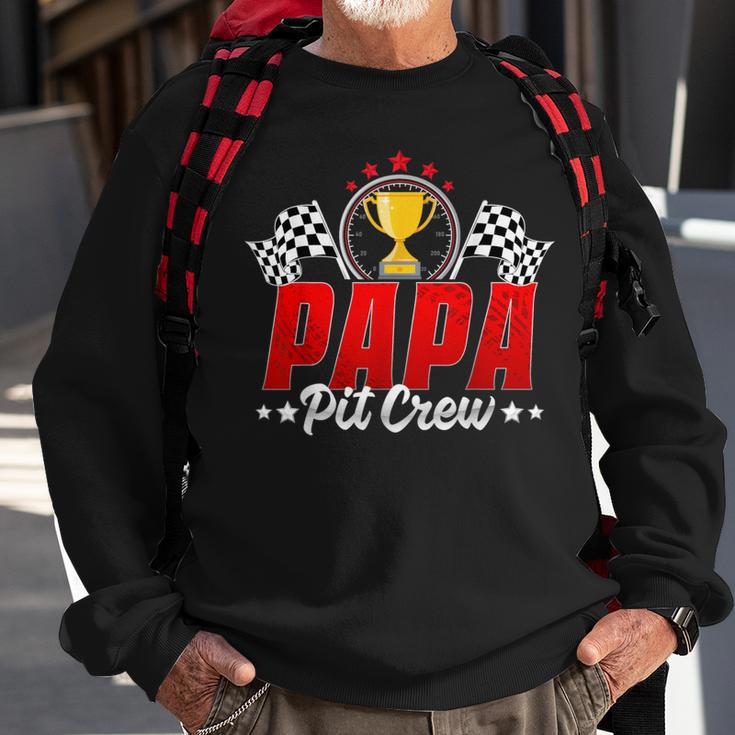 Pit Crew Papa Father Racing Car Family Birthday Party Men Sweatshirt Gifts for Old Men