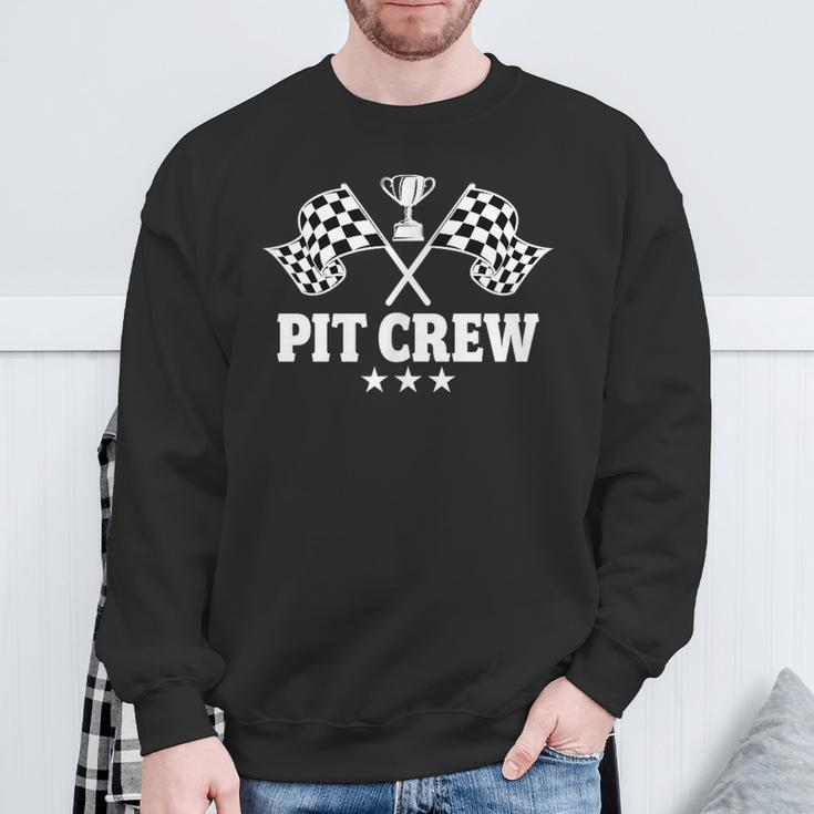 Pit Crew Race Car Family Birthday Party Racing Women Sweatshirt Gifts for Old Men