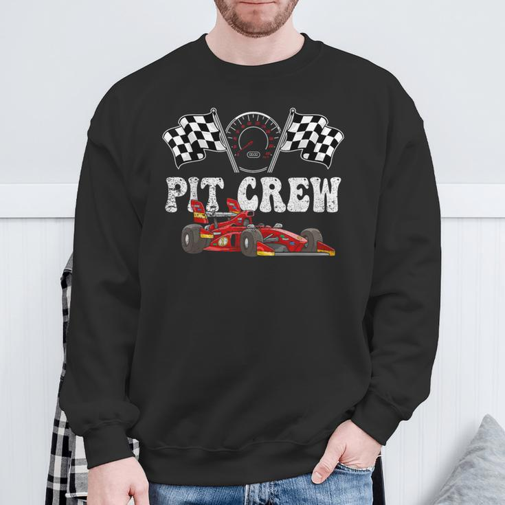 Pit Crew Race Car Hosting Parties Racing Family Themed Sweatshirt Gifts for Old Men