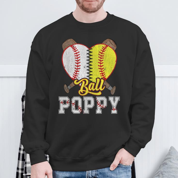 Poppy Of Both Ball Poppy Baseball Softball Pride Sweatshirt Gifts for Old Men