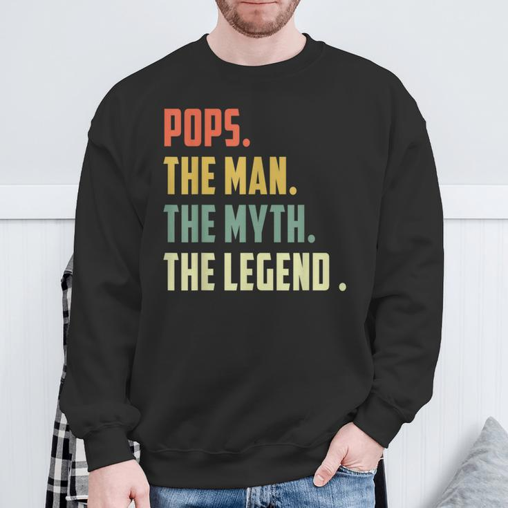 Pops The Man The Myth The Legend Father's Day Sweatshirt Gifts for Old Men