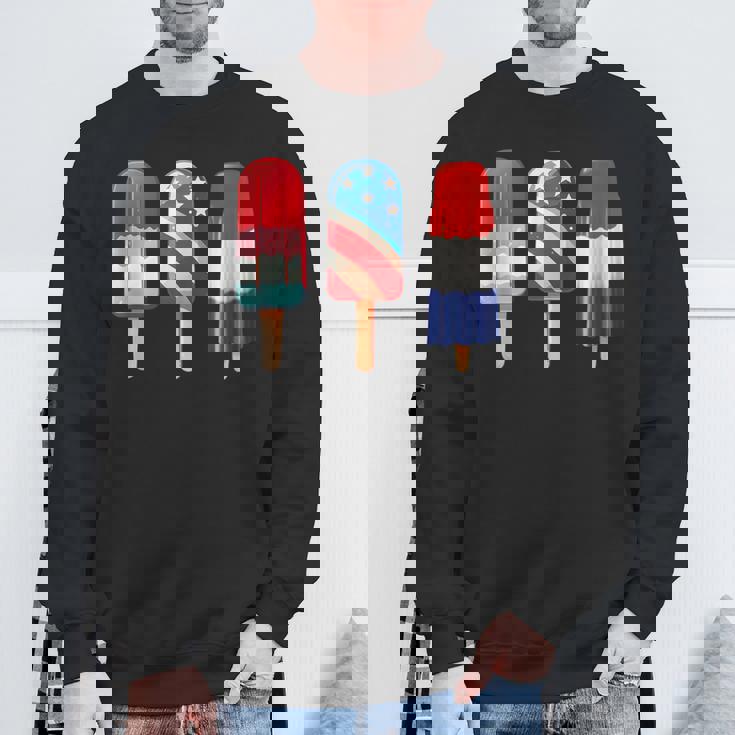 Popsicle Us American 4Th Of July Popsicle Red White & Blue Sweatshirt Gifts for Old Men