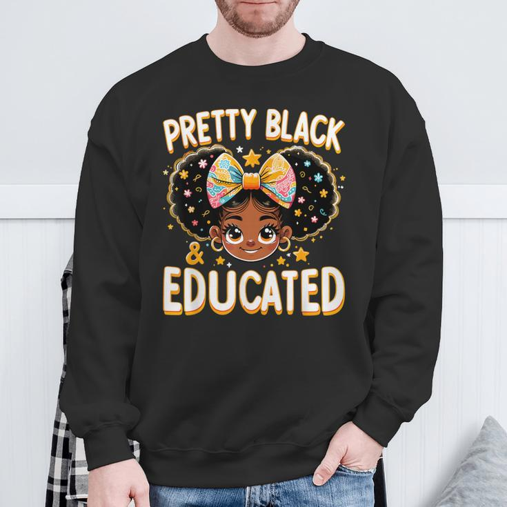 Pretty Black And Educated Black History Queen African Sweatshirt Gifts for Old Men