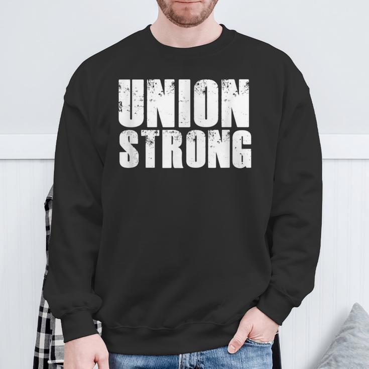 Pro Union Strong Blue Collar Worker Labor Day Papa Sweatshirt Gifts for Old Men