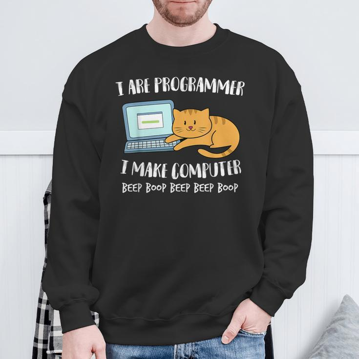 I Are Programmer Computer Scientist Computer Cat Sweatshirt Geschenke für alte Männer