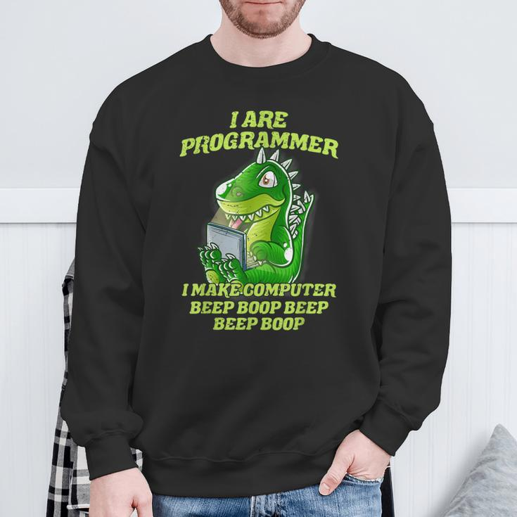 I Are Programmer T-Rex Dinosaur Nerd Dino Programmer Sweatshirt Geschenke für alte Männer