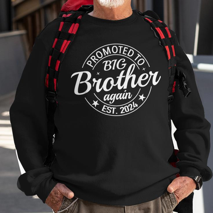 Promoted To Big Brother Again 2024 Pregnancy Baby Reveal Sweatshirt Gifts for Old Men