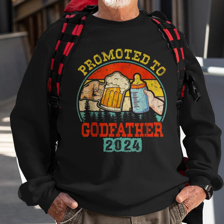 Promoted To Godfather Est 2024 First Time Daddy Father's Day Sweatshirt Gifts for Old Men