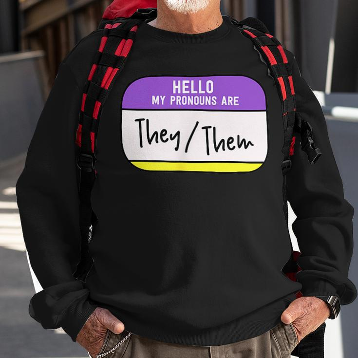 My Pronouns Are They Them Gender Nonbinary Pride Lgbt Sweatshirt Gifts for Old Men
