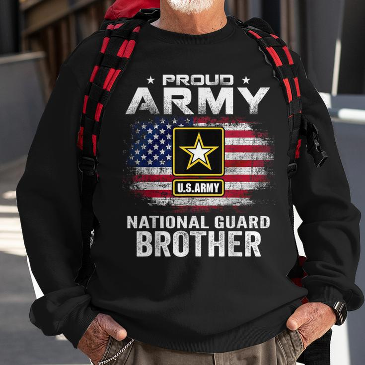 Proud Army National Guard Brother With American Flag Sweatshirt Gifts for Old Men
