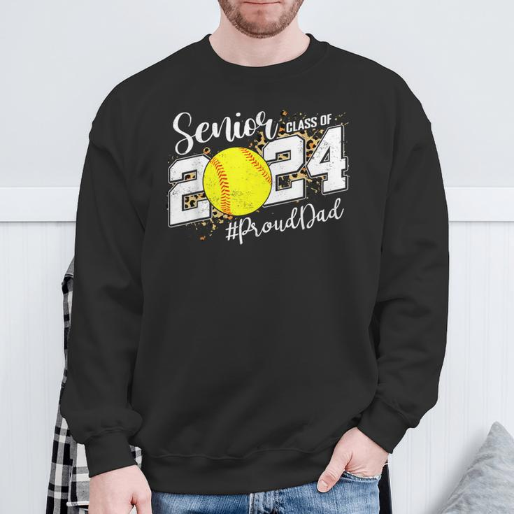 Proud Dad Of A 2024 Senior Graduate Class 2024 Softball Sweatshirt Gifts for Old Men