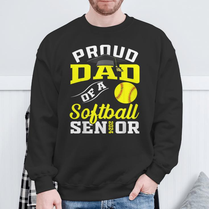 Proud Dad Of A Softball Senior 2024 Dad Graduation Sweatshirt Gifts for Old Men