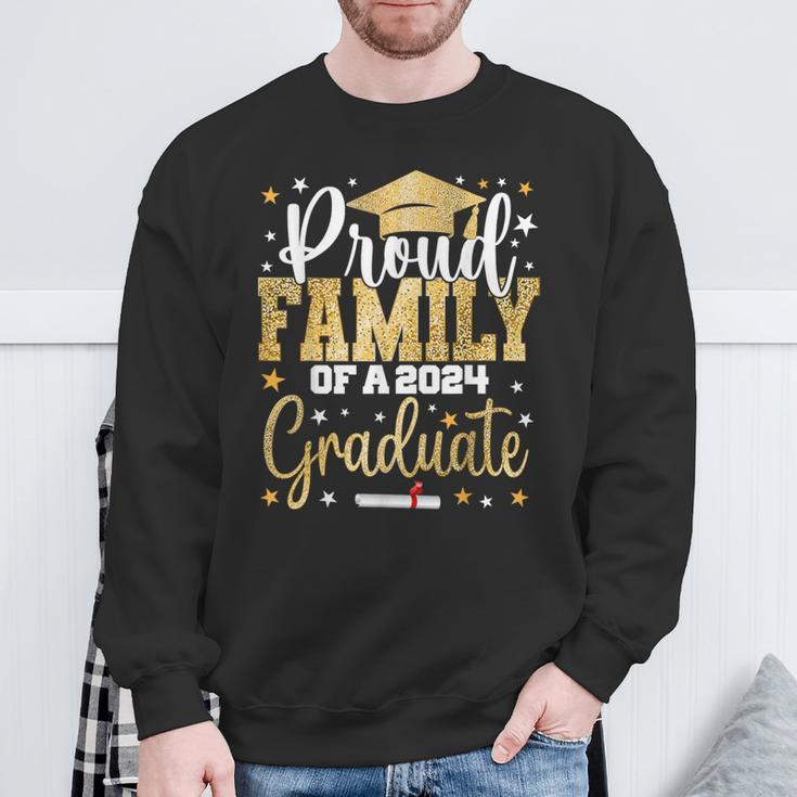 Proud Family Of A 2024 Graduate Class Senior Graduation Sweatshirt Gifts for Old Men