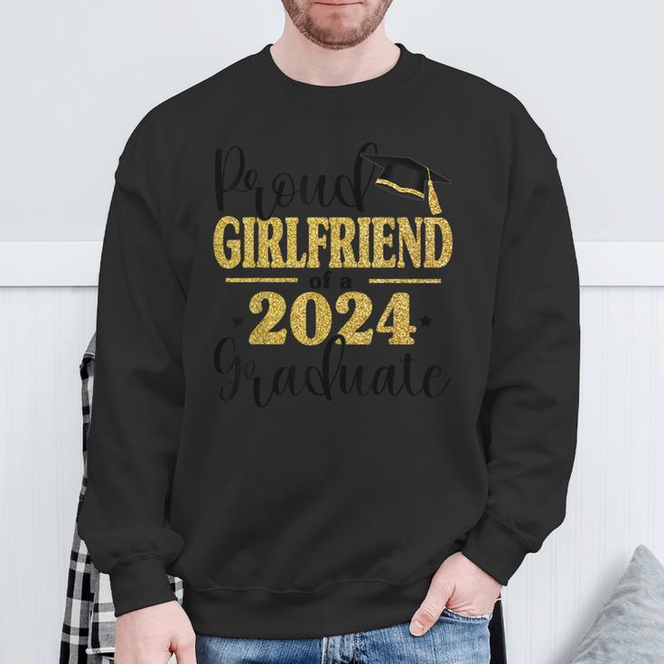 Proud Girlfriend Of A 2024 Graduate Graduation Family Sweatshirt Gifts for Old Men