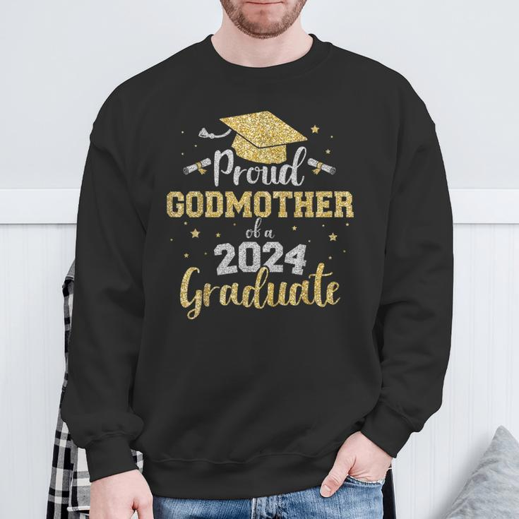 Proud Godmother Of Class Of 2024 Graduate Senior Graduation Sweatshirt Gifts for Old Men