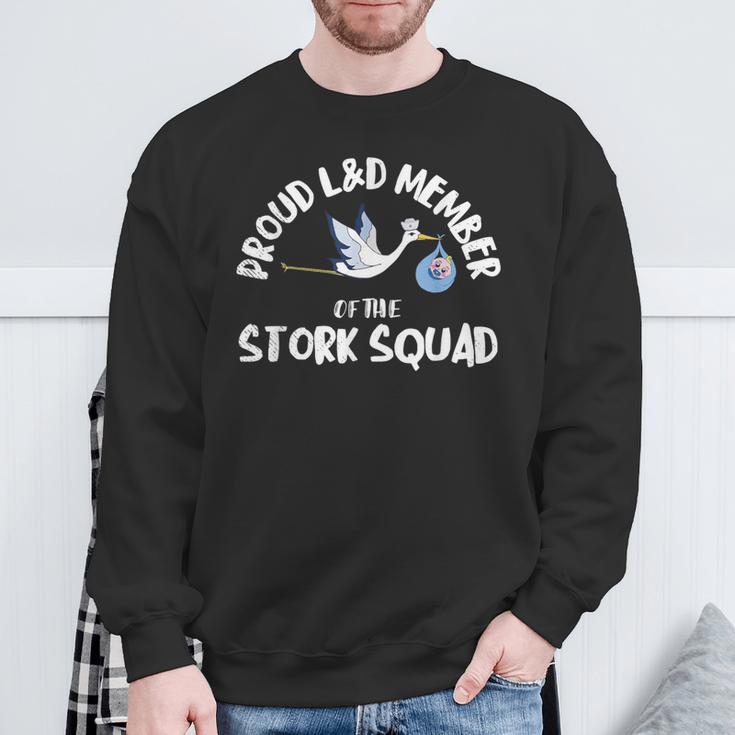 Proud L&D Member Of The Stork Squad Labor & Delivery Nurse Sweatshirt Gifts for Old Men