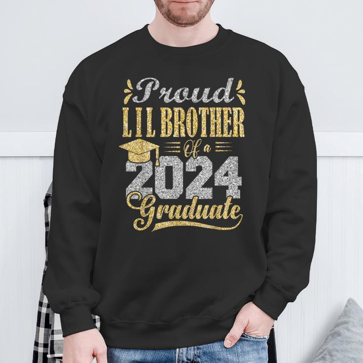 Proud Lil Brother Of A 2024 Graduate Graduation Senior 2024 Sweatshirt Gifts for Old Men