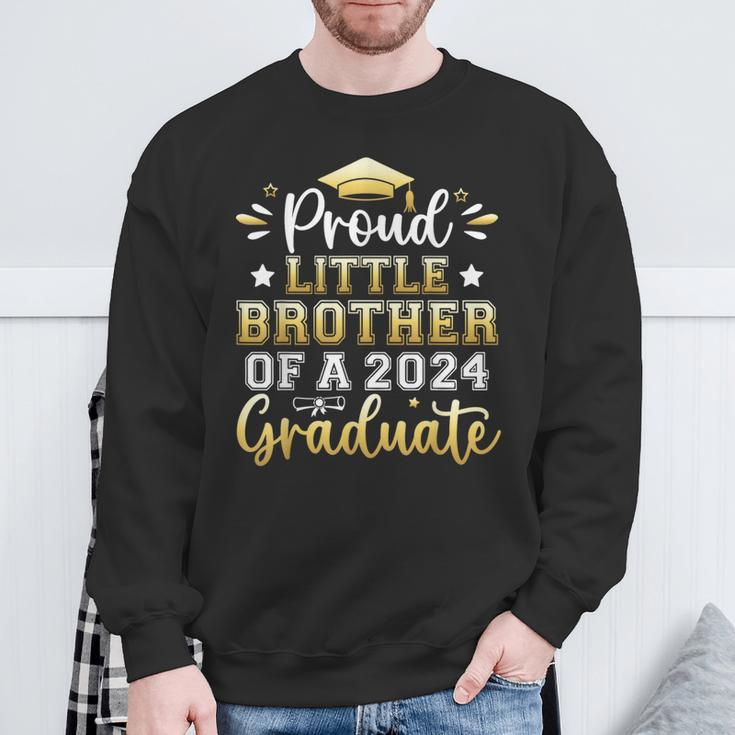 Proud Little Brother Of A 2024 Graduate Senior Graduation Sweatshirt Gifts for Old Men