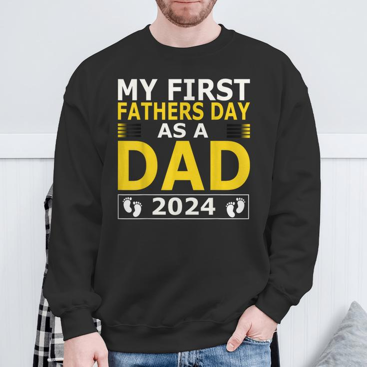 Proud Papa 1St Father’S Day 2024 & Grandpa Est 2024 Sweatshirt Gifts for Old Men