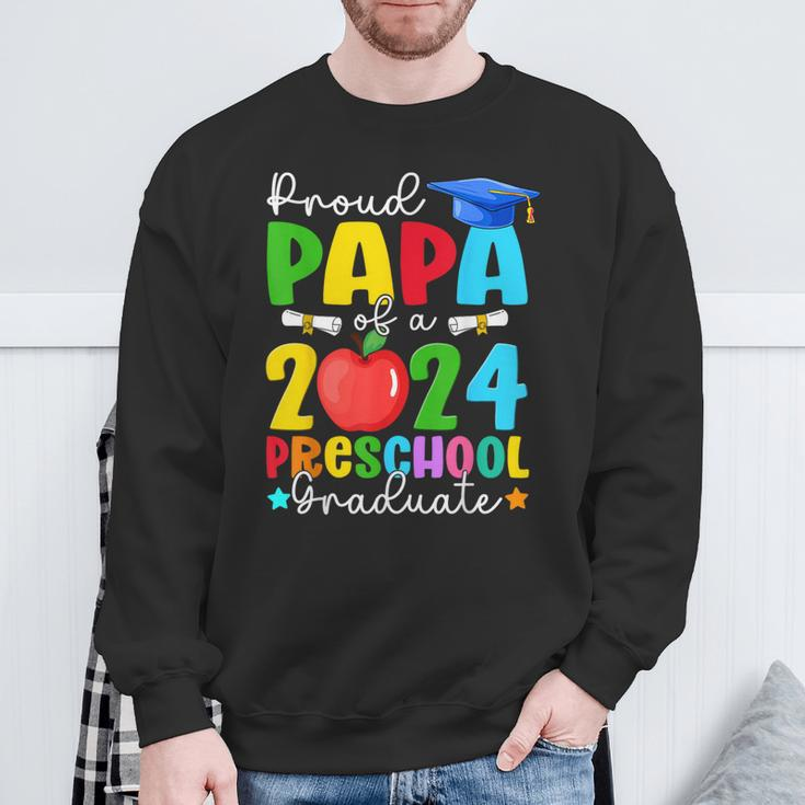 Proud Papa Of A 2024 Preschool Graduate Family Graduation Sweatshirt Gifts for Old Men